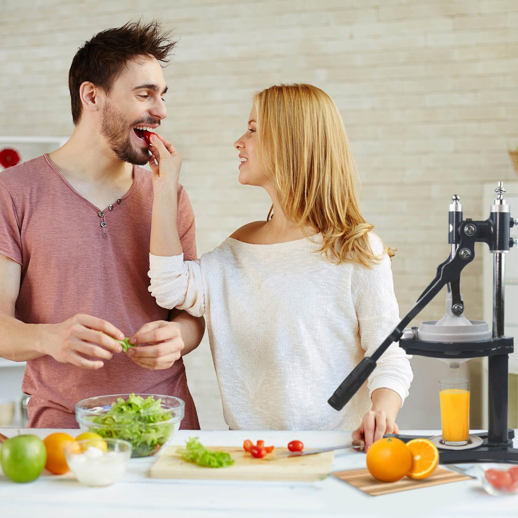 Commercial Citrus Juicer Manual Presser: Press Freshly Squeezed Orange, Lime, Lemon, Grapefruit and Pomegranate Juice like a Professional Chef. XXL Extractor. Enameled Iron Fruit Juicers