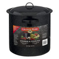 Enamel on Steel Multiuse Pot, Seafood / Tamale / Stock Pot Includes Steamer Insert, 15.5-Quart, Black