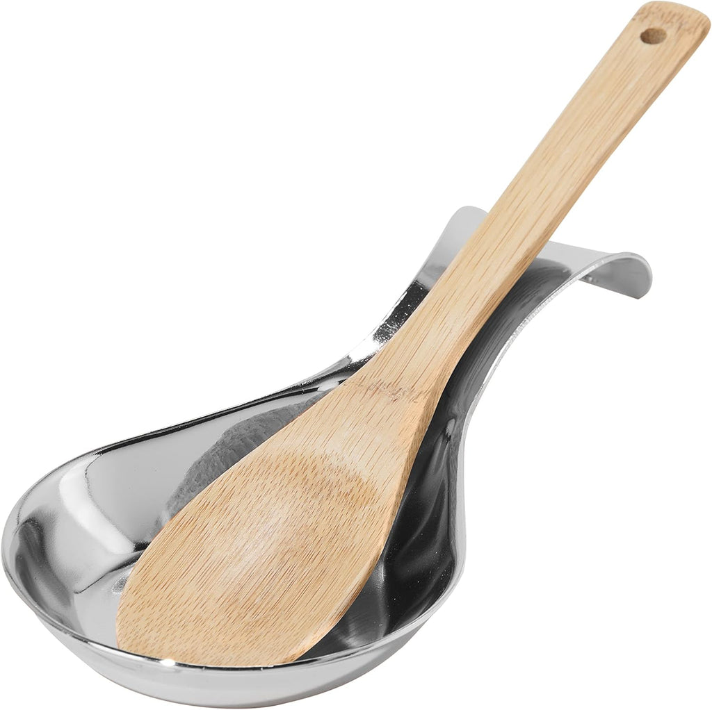 Stainless Steel Spoon Rest- Long Handle Holds Kitchen Utensils in Place, Great Spoon Rest for Counter, Stove Top, or Coffee Station; Kitchen Accessories, Utensil Rest, Stainless