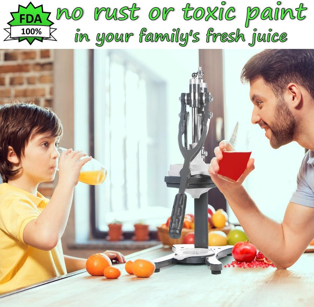 Commercial Citrus Juicer Manual Presser: Press Freshly Squeezed Orange, Lime, Lemon, Grapefruit and Pomegranate Juice like a Professional Chef. XXL Extractor. Enameled Iron Fruit Juicers