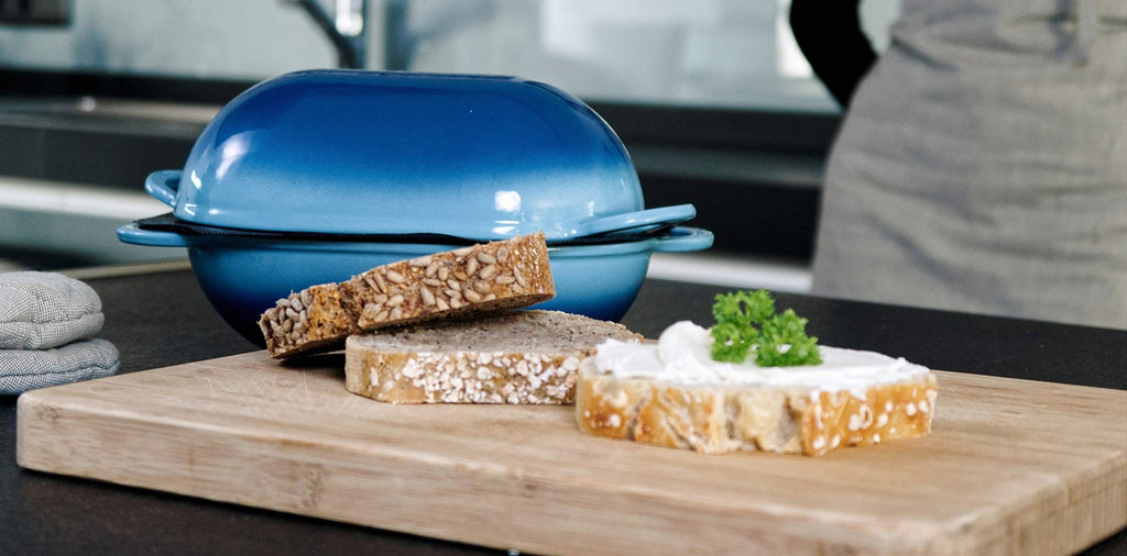 Loafnest: Incredibly Easy Artisan Bread Kit. Cast Iron Dutch Oven [Blue Gradi...