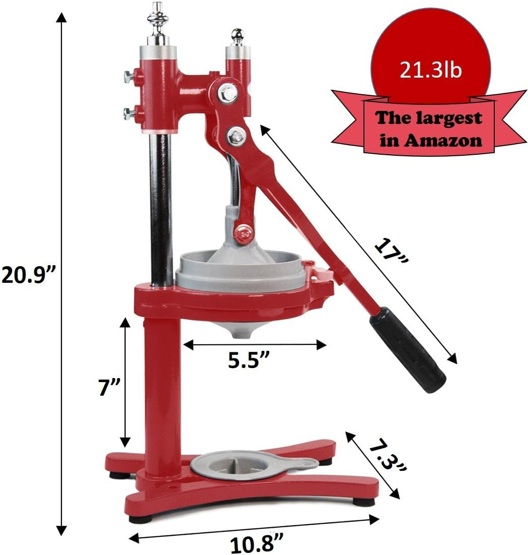 Commercial Citrus Juicer Manual Presser: Press Freshly Squeezed Orange, Lime, Lemon, Grapefruit and Pomegranate Juice like a Professional Chef. XXL Extractor. Enameled Iron Fruit Juicers