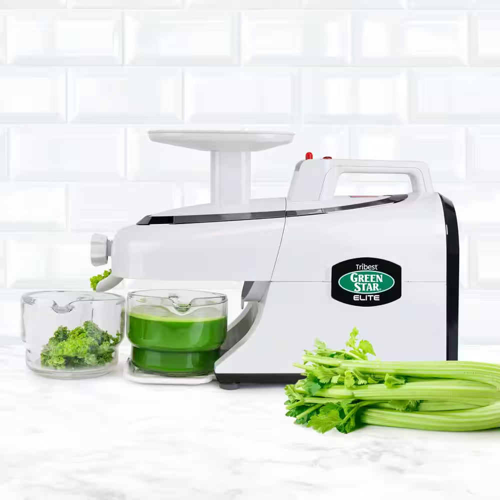 Greenstar Elite 24 Fl. Oz. Jumbo Twin Gear White Masticating Juicer