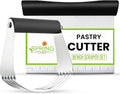 Dough Blender & Pastry Cutter Tool, Stainless Steel Pastry Blender & Bench Scraper for Pizza, Nut, Pie - Multipurpose Dough Cutter & Scraper Tool for Baking with Soft Grip Handles - Black