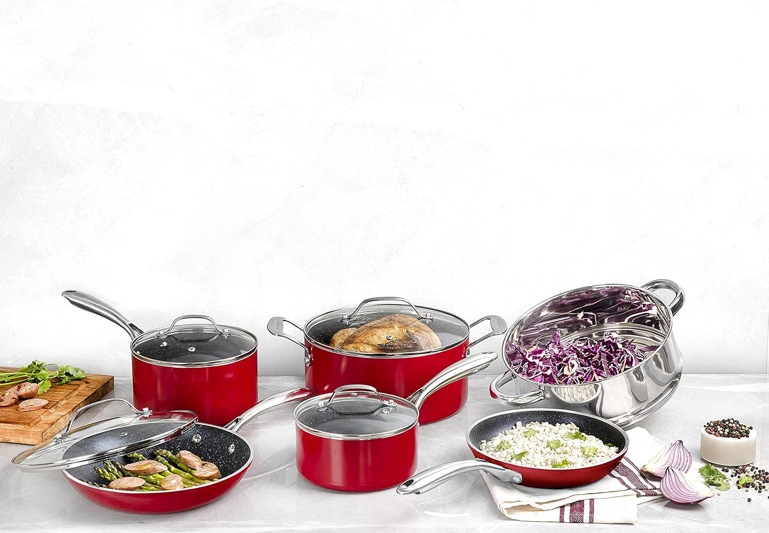 Cookware Set, Large, Red